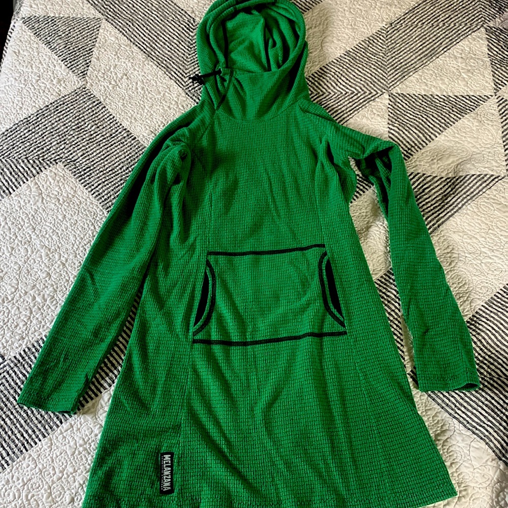 Melanzana micro grid fleece dress xs